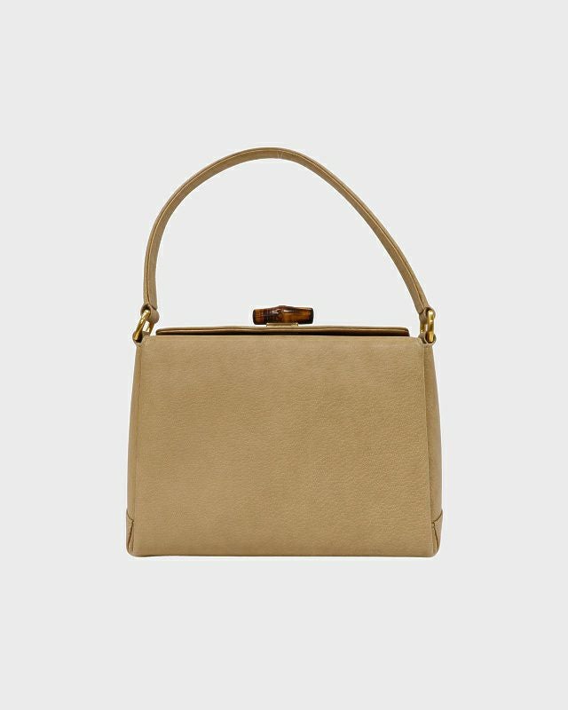 GUCCI バンブーターンロックレザーハンドバッグ | Hedy