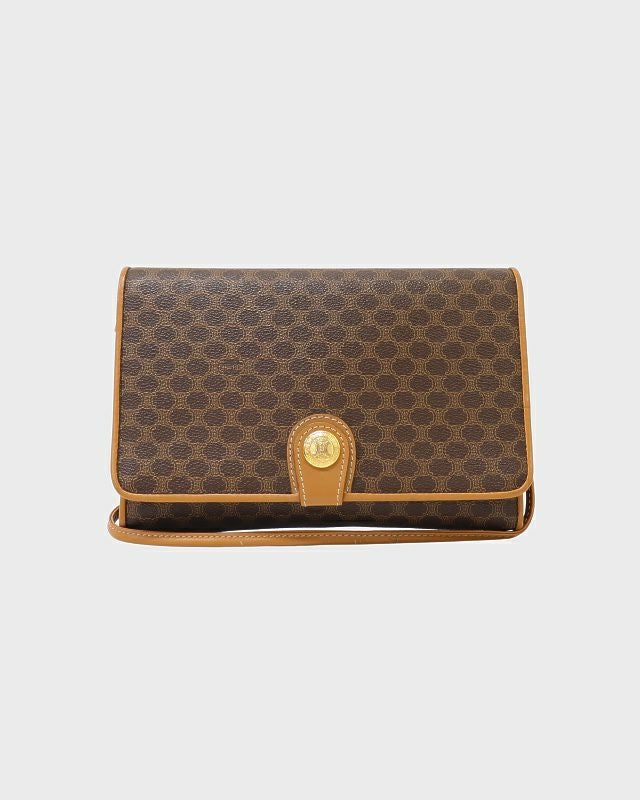 CELINE ショルダーバッグ　マカダム柄　トリオンフ金具　キャンバス×レザー CELINE マカダム柄トリオンフ金具ショルダーバッグ | Hedy