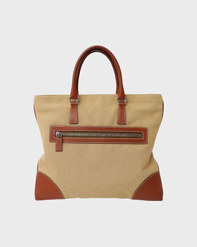 PRADA 三角ロゴ金具キャンバスハンドバッグ | Hedy