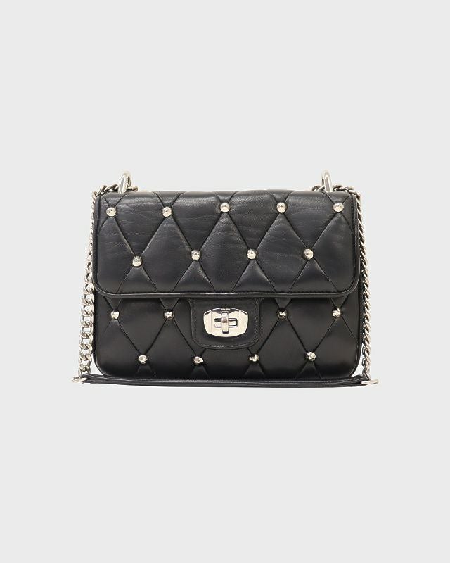 miu miu ロゴスタッズレザーチェーンショルダーバッグ | Hedy