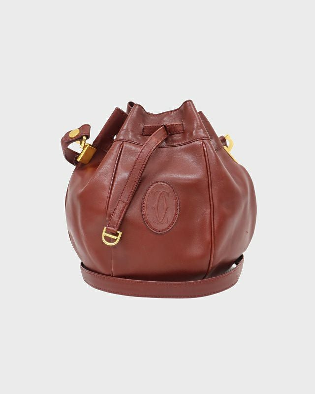 広078 カルティエ マストライン ショルダーバッグ レザー 中古・古着通販】Cartier (カルティエ) マストライン ショルダーバッグ