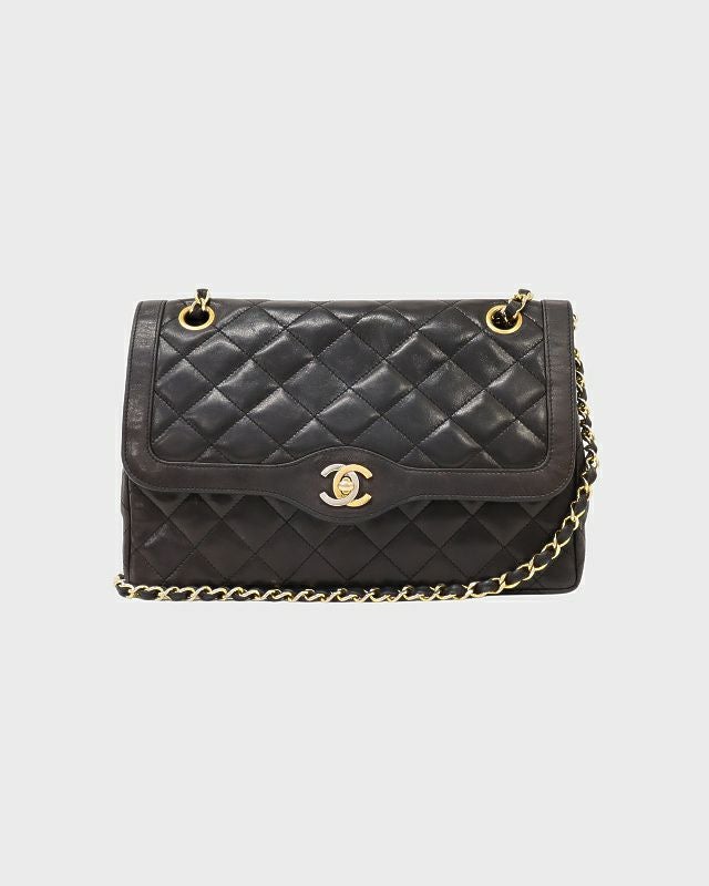 CHANEL パリ限定マトラッセWフラップターンロックチェーンショルダー