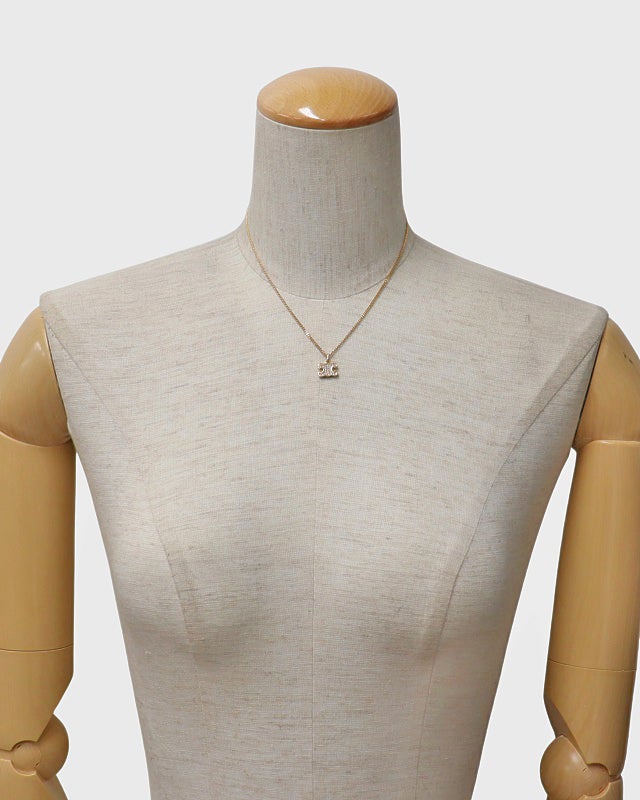 CELINE トリオンフラインストーンネックレス | Hedy