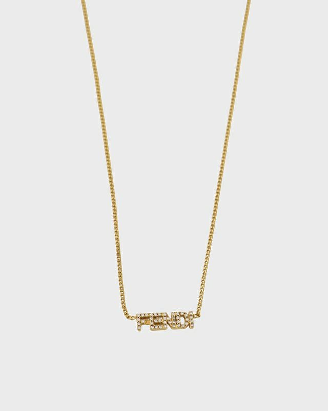 FENDI ロゴラインストーンネックレス | Hedy