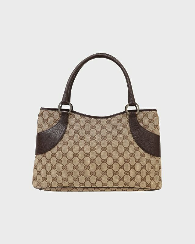 GUCCI GGキャンバスレザーハンドバッグ | Hedy