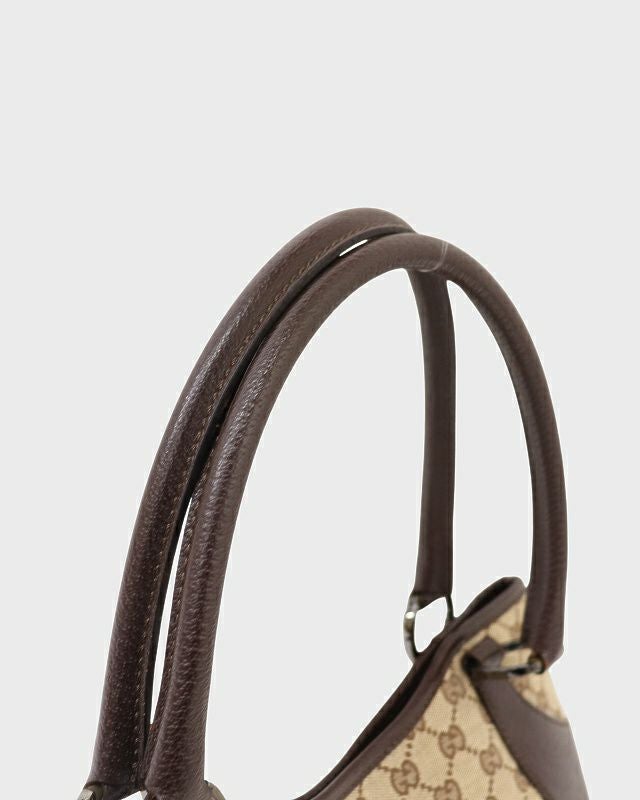 GUCCI GGキャンバスレザーハンドバッグ | Hedy