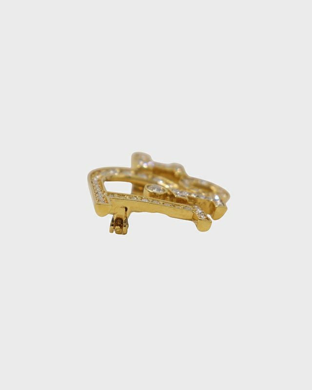 DIOR ロゴラインストーンブローチ | Hedy