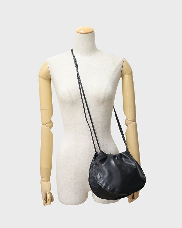 LOEWE アナグラムレザー巾着ショルダーバッグ | Hedy