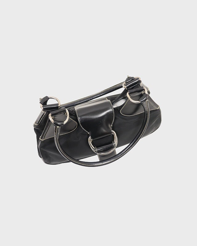 PRADA 三角ロゴ金具ナイロンレザーハンドバッグ | Hedy