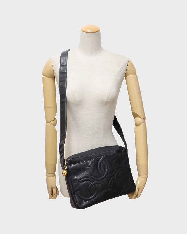 CHANEL トリプルCOCOキャビアスキンショルダーバッグ | Hedy