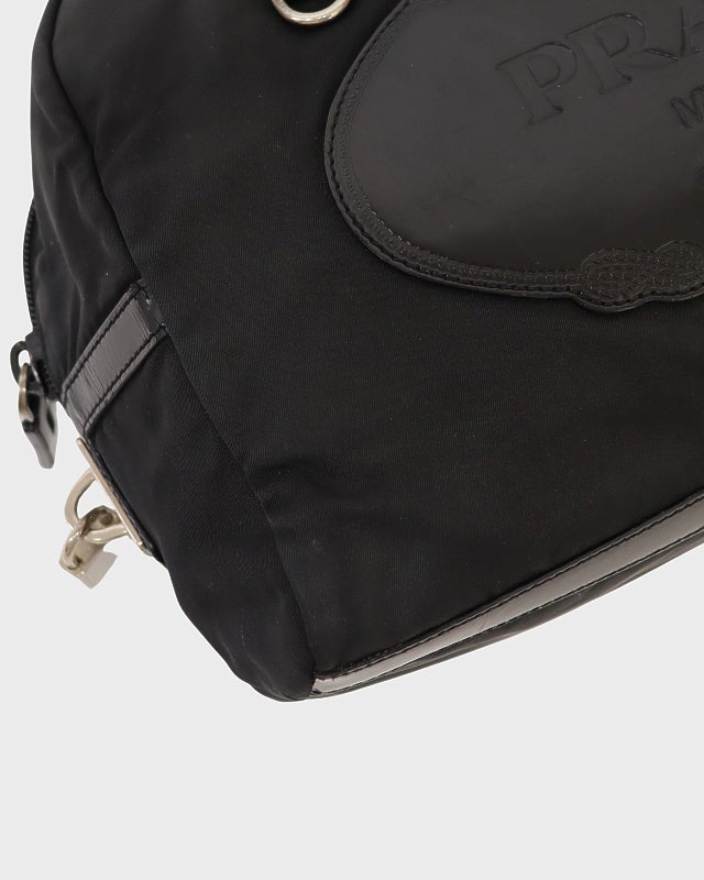 PRADA ロゴエンボスレザーナイロンハンドバッグ | Hedy