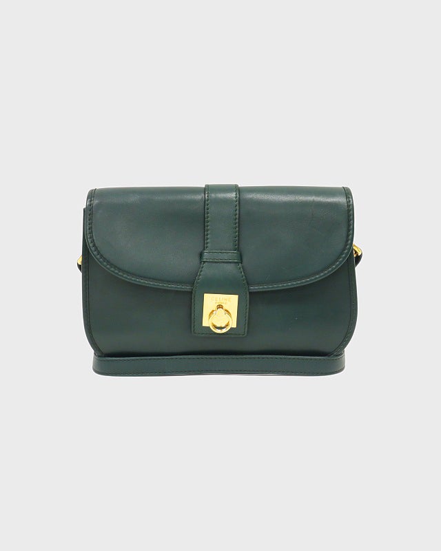 CELINE ガンチーニ金具レザーショルダーバッグ | Hedy