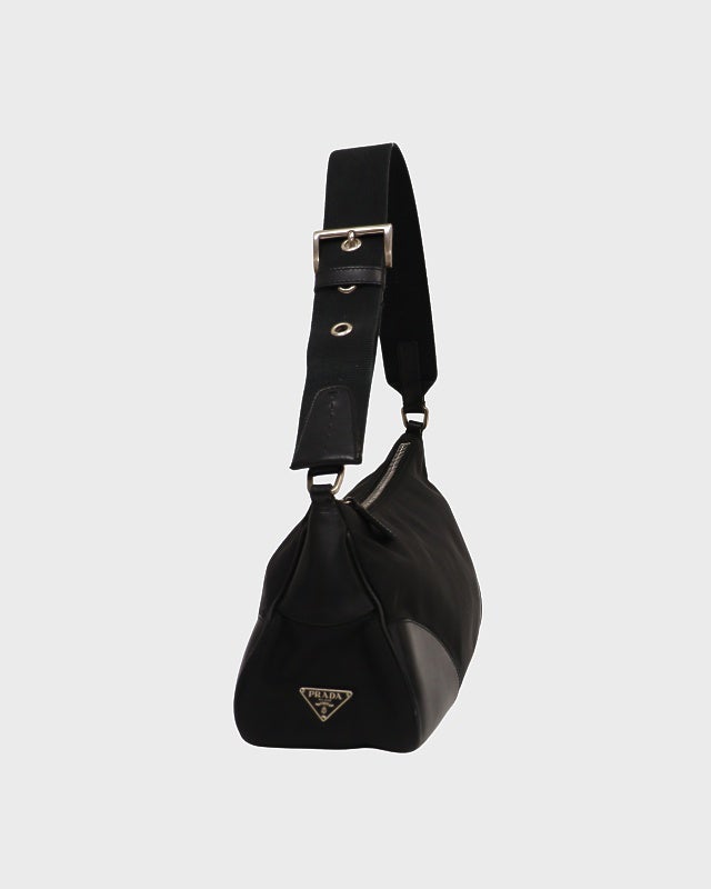 PRADA 三角ロゴ ブラック ショルダーバッグ PRADA 三角ロゴナイロンレザーワンショルダーバッグ | Hedy