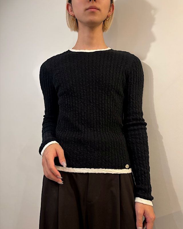 CHANEL COCOプレートバイカラーニット | Hedy