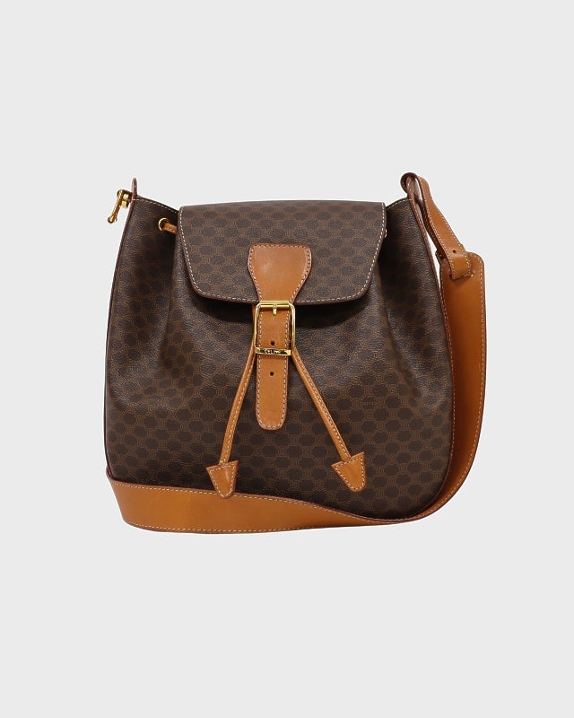 CELINE マカダム柄巾着ショルダーバッグ | Hedy