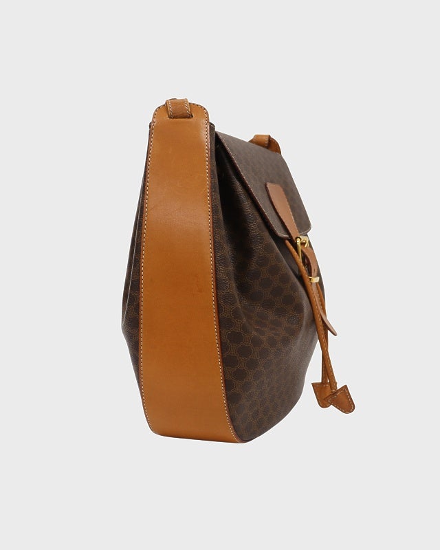 CELINE マカダム柄巾着ショルダーバッグ | Hedy