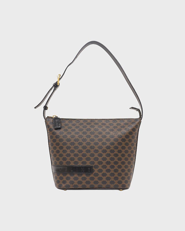 CELINE マカダム柄ブラゾン刻印ボストンバッグ | Hedy