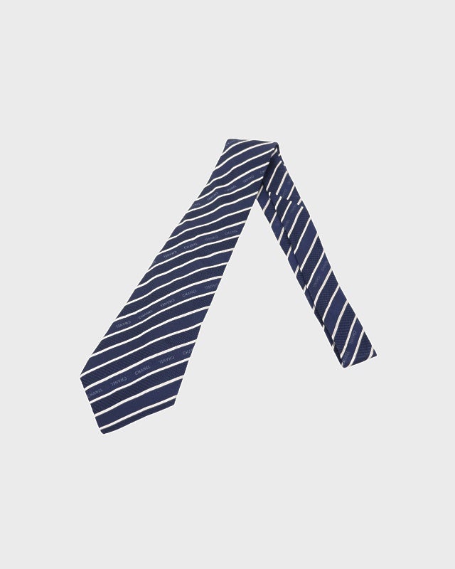 CHANEL ロゴストライプシルクネクタイ | Hedy