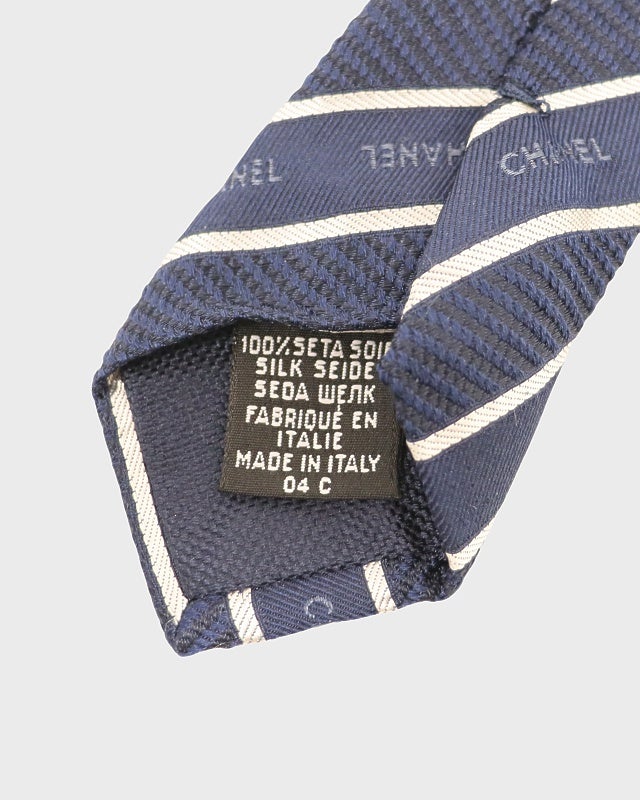 CHANEL ロゴストライプシルクネクタイ | Hedy