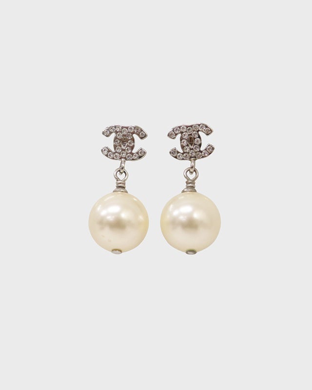 CHANEL COCOラインストーンパールピアス | Hedy