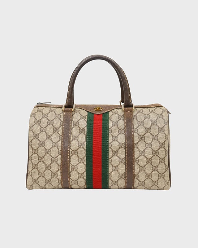 GUCCI GGキャンバスレザーハンドバッグ | Hedy