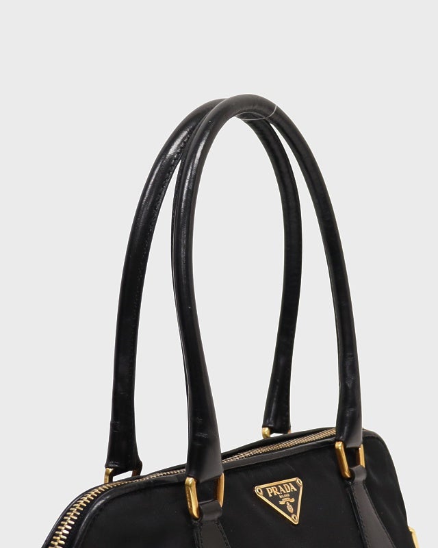 PRADA 三角ロゴ金具ナイロンレザーハンドバッグ | Hedy