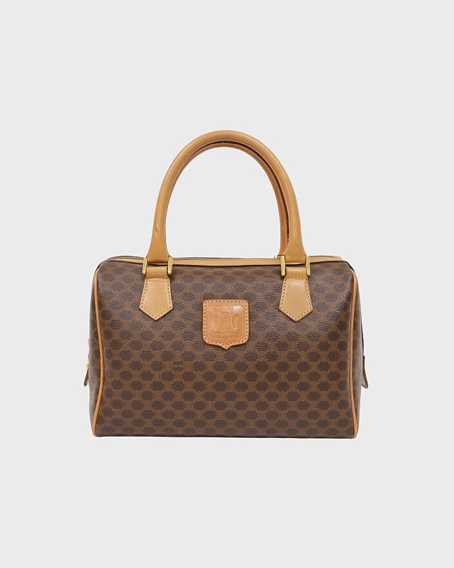 CELINE マカダム柄ブラゾン刻印ボストンバッグ | Hedy