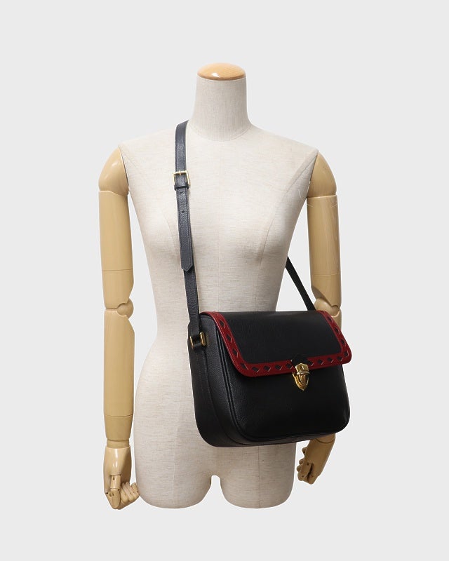 YSL ロゴ金具レザーショルダーバッグ | Hedy