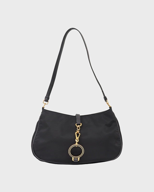 PRADA 三角ロゴ金具ナイロンレザーワンショルダーバッグ | Hedy