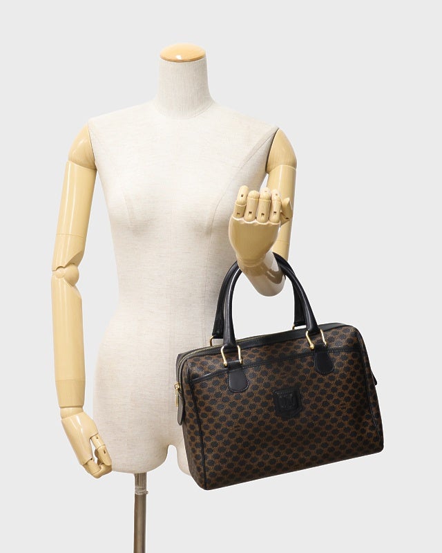 CELINE マカダム柄ブラゾン刻印ボストンバッグ | Hedy