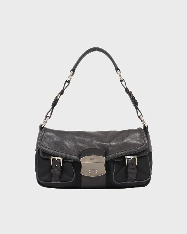 PRADA 三角ロゴ金具ナイロンレザートートバッグ | Hedy