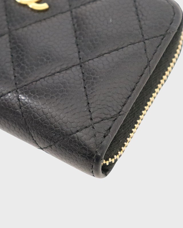 CHANEL キャビアスキンラウンドジップコインケース | Hedy