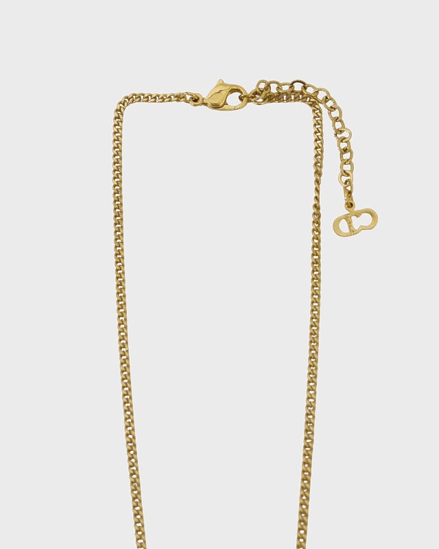 DIOR ロゴラウンドラインストーンネックレス | Hedy