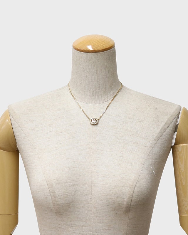 DIOR ロゴラウンドラインストーンネックレス | Hedy