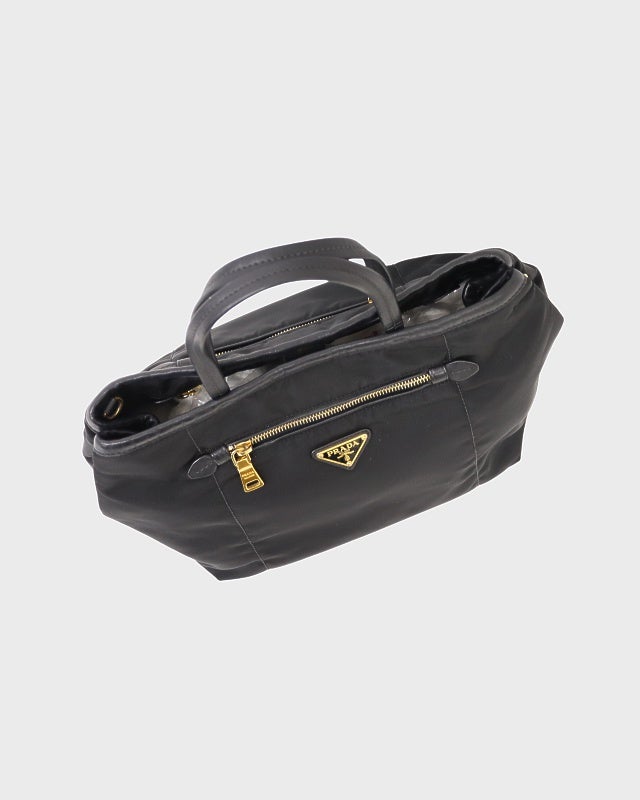 PRADA 三角ロゴ金具ナイロンレザートートバッグ | Hedy