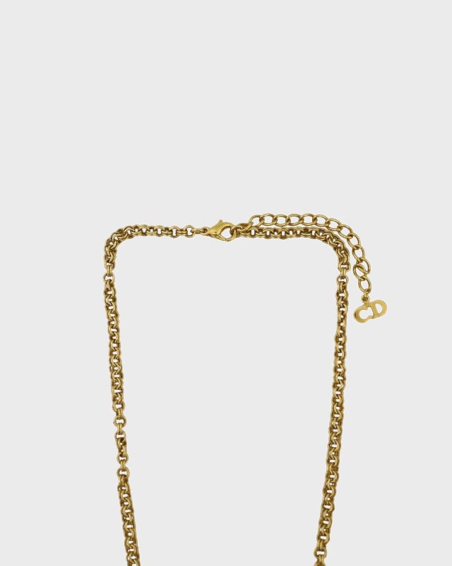 DIOR CDラインストーンチェーンネックレス | Hedy