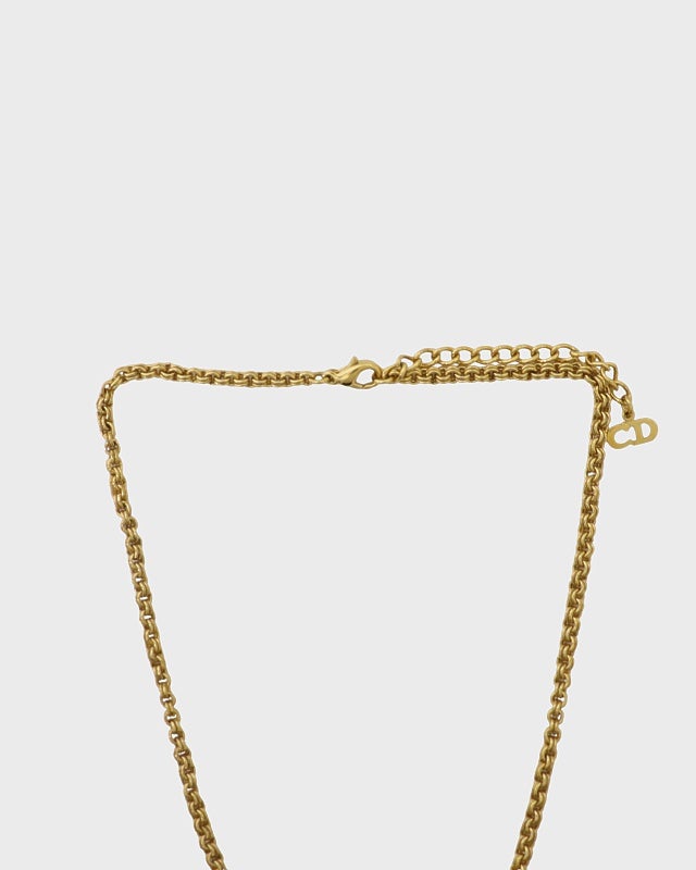 DIOR CDラインストーンチェーンネックレス | Hedy
