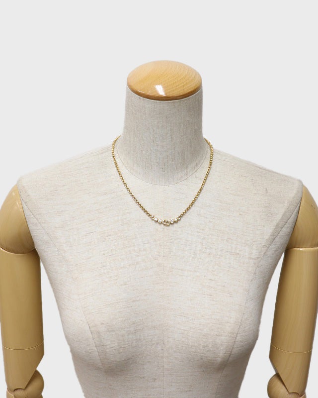 DIOR CDラインストーンチェーンネックレス | Hedy