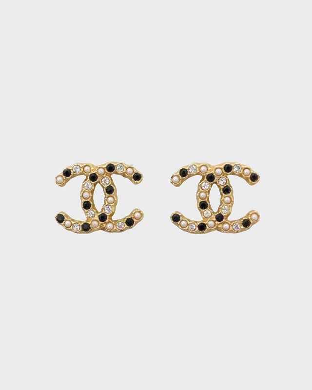 CHANEL COCOラインストーンピアス | Hedy