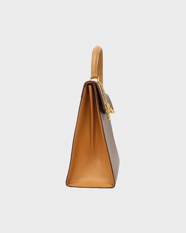 CELINE バッグ　マカダム柄　ゴールド金具　自立 CELINE Cマカダム柄ハンドバッグ