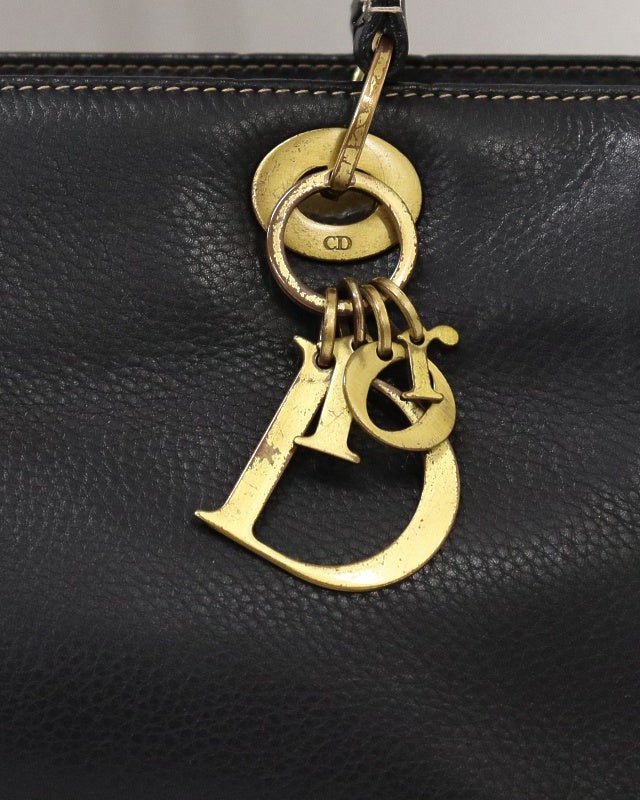 DIOR ロゴチャームレザーハンドバッグ | Hedy