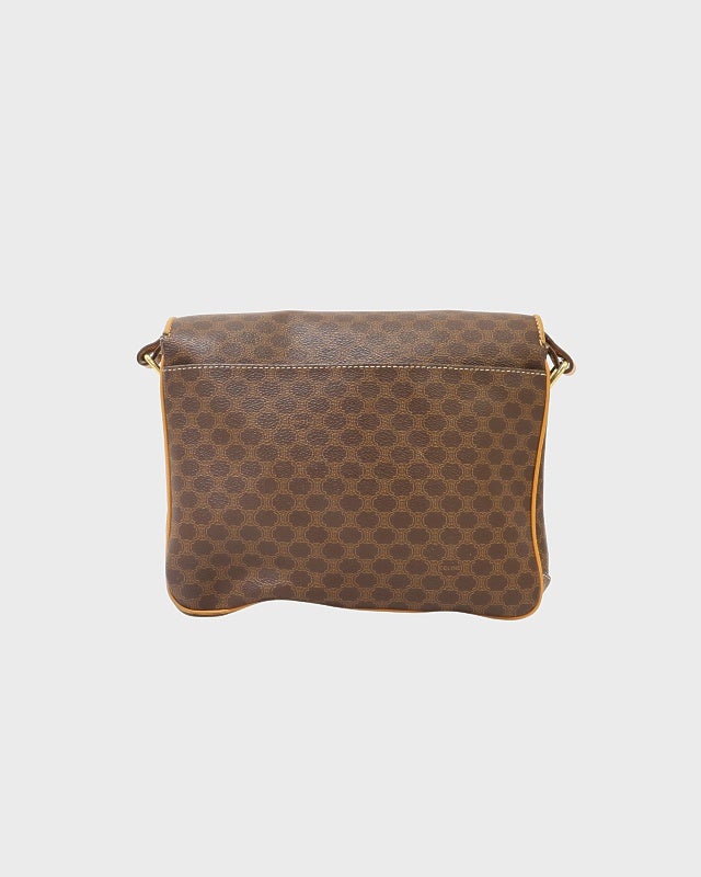 CELINE ショルダーポーチ マカダム柄 キャンバス レザー CELINE（セリーヌ） ショルダーバッグ レディースバッグ 馬車金具 C