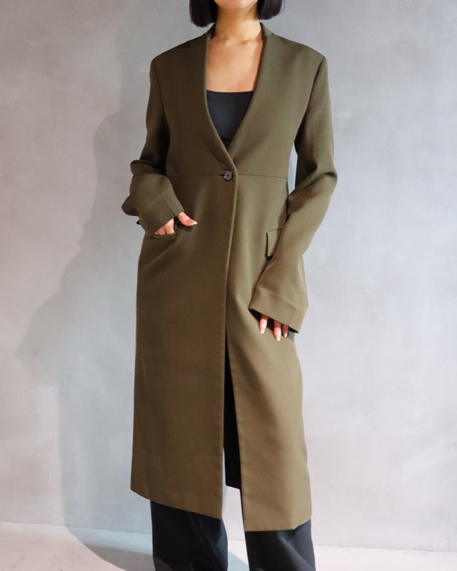 JIL SANDER ノーカラーロングジャケット | Hedy JIL SANDER ノーカラーロングジャケット | Hedy