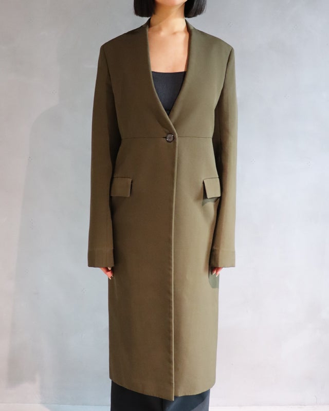 JIL SANDER ノーカラーロングジャケット | Hedy
