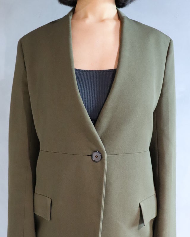 JIL SANDER ノーカラーロングジャケット | Hedy JIL SANDER ノーカラーロングジャケット | Hedy