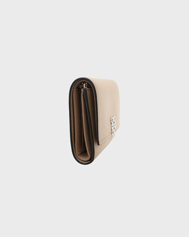 【超極美品】LOEWE トライフォールド　コンパクトウォレット　ベージュ LOEWE（ロエベ） アナグラム トライフォールドウォレット コンパクト