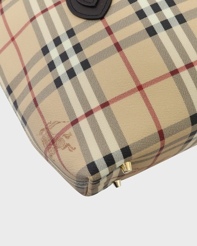 Burberry チェックロゴあり！　カッコいいですXLサイズ BURBERRY チェック柄トートバッグ | Hedy