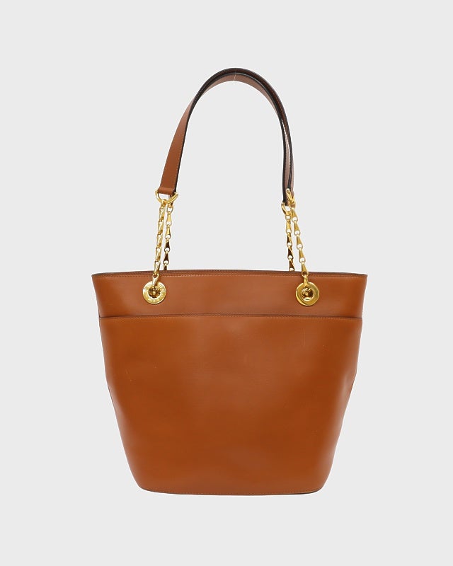 CELINE サークルロゴ金具レザートートバッグ | Hedy