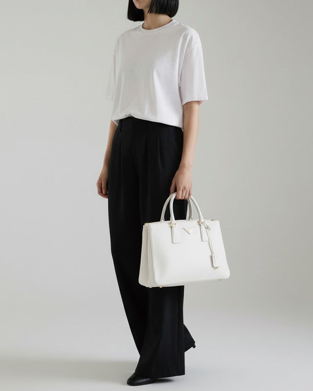 PRADA 三角ロゴサフィアーノレザーハンドバッグ | Hedy