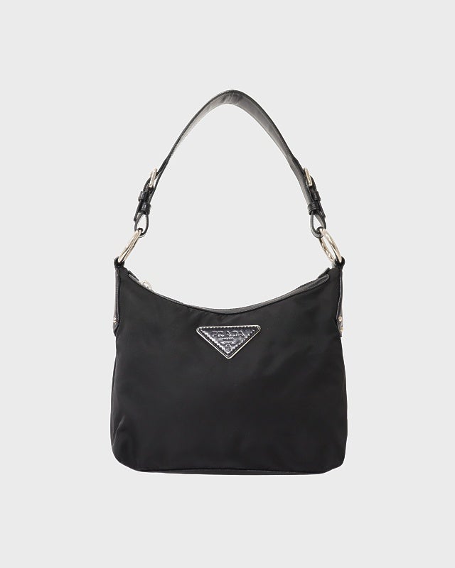 43美品　プラダ　ショルダーバッグ　ナイロン　ブラック　三角ロゴ　ワンショルダー PRADA（プラダ） 極 美品 三角ロゴ プレート 金具 テスート ナイロン
